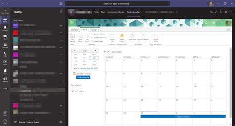 microsoft teams calendar month view